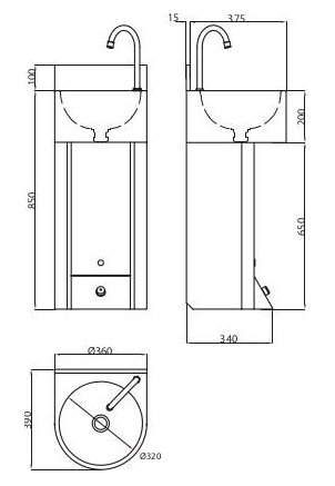 Рукомойник Senda Coluna satin w/o с краном 