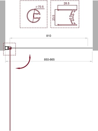Шторка на ванну BelBagno UNO-V-1-85/150-C-Cr профиль Хром стекло прозрачное 