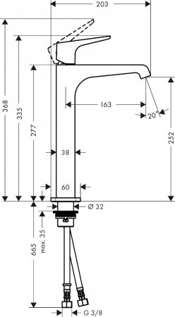 Смеситель Axor Citterio E 36113000 для раковины 
