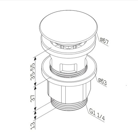 Донный клапан AM.PM F0700P22 Click-Clack Черный матовый 
