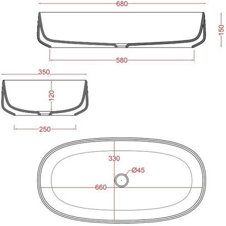 Раковина-чаша Artceram Cognac 68 COL005 41 00 Matera 