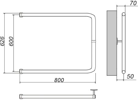 Водяной полотенцесушитель Grota Modesto 60х80 Хром 