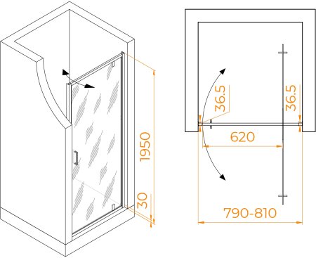 Душевая дверь RGW LE-102 800 