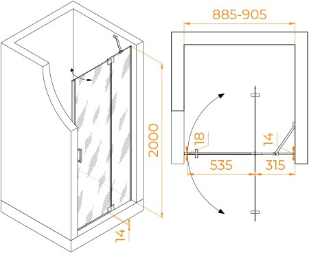 Душевая дверь RGW HO-014 900 