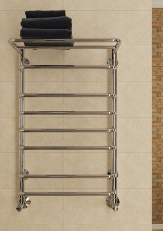 Водяной полотенцесушитель Terminus Полка П8 500x796 4670030723161 с полкой Хром 