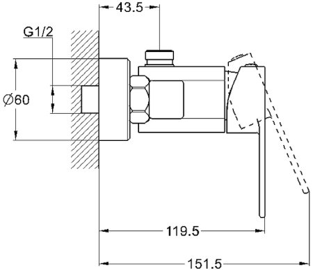 Смеситель для душа G-Lauf NEB5-A123 Хром 