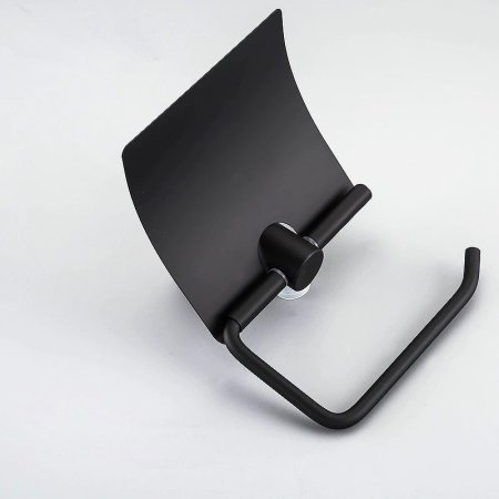 Держатель туалетной бумаги Frap F302 F30203 с крышкой Черный матовый 