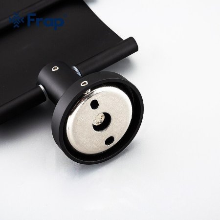 Держатель туалетной бумаги Frap F302 F30203 с крышкой Черный матовый 