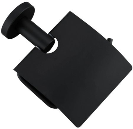 Держатель туалетной бумаги Frap F302 F30203 с крышкой Черный матовый 