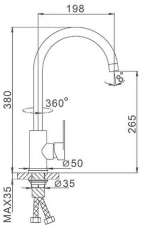 Смеситель для кухни Frap H48 F4048 Сатин 