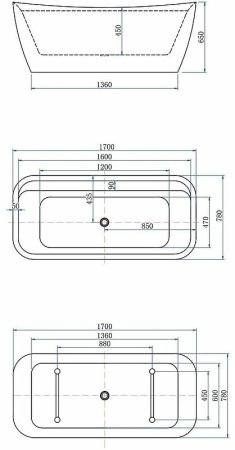 Акриловая ванна Allen Brau Infinity 2 170x78 2.21002.20 без гидромассажа 