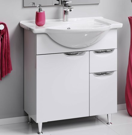 Тумба с раковиной Aqwella Эколайн 75 Eco-L.01.07 Белая 