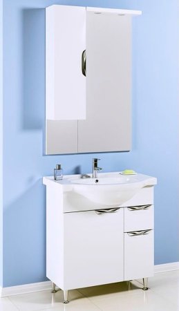 Тумба с раковиной Aqwella Эколайн 75 Eco-L.01.07 Белая 