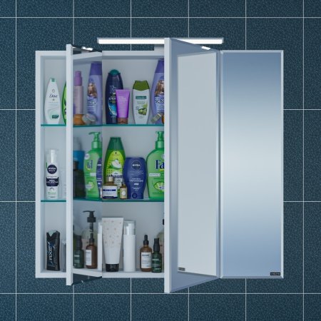 Зеркало-шкаф СаНта Стандарт 80 трельяж с подсветкой 