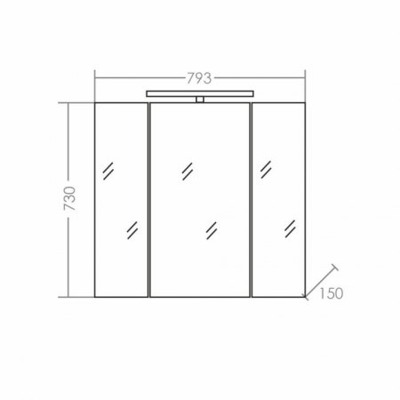 Зеркало-шкаф СаНта Стандарт 80 трельяж с подсветкой 