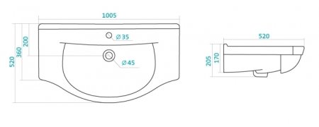Тумба Санта Эльбрус 100 с умывальником Эльбрус 100 