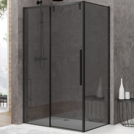 Душевой уголок Black&White Stellar Wind S898 120х80 8988012 профиль Черный стекло матовое 