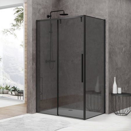 Душевой уголок Black&White Stellar Wind S898 120х80 8988012 профиль Черный стекло матовое 