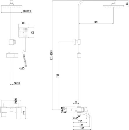Душевая стойка Fmark (FS8645-1Q) 