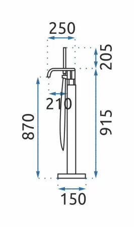 Смеситель напольный для ванны Rea Carat REA-B5423 