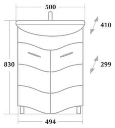 Тумба с раковиной Onika Лайн 50.11 