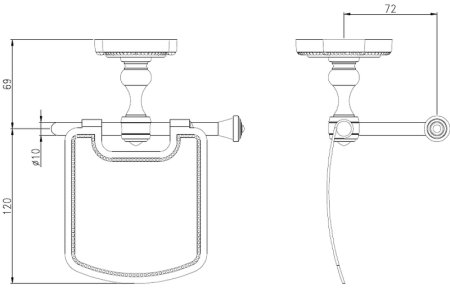 Держатель туалетной бумаги Bronze de Luxe Royal R25003 с крышкой Бронза 