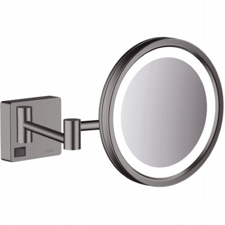 Косметическое зеркало Hansgrohe AddStoris 41790340 с подсветкой с увеличением Шлифованный черный хром 