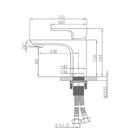 Смеситель для раковины Landberg LB-3901 Хром / Белый 