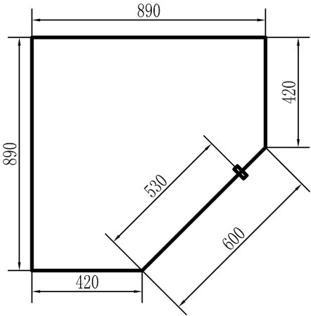 Душевой уголок Berges Solo Т 90х90 061105 профиль Хром сильвер стекло прозрачное 