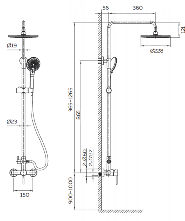 Душевая система AltroBagno Intento 030104 Cr 