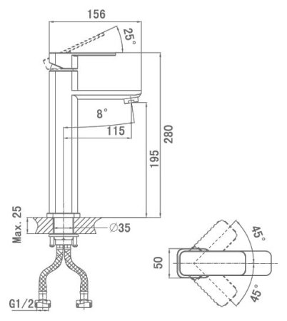 Смеситель D&K Altportel Rhein DA1332001 для раковины 