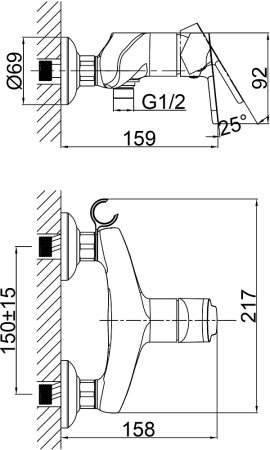 Смеситель D&K Rhein Marx DA1393101 для душа 