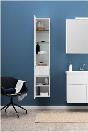 Шкаф-пенал для ванной Aquanet Латина 35 L белый 
