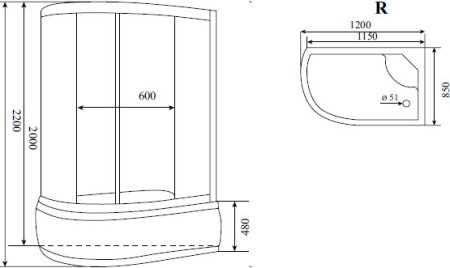 Душевая кабина Timo Standart T-1120 R 