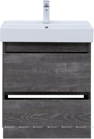 Тумба с раковиной Aquanet Nova Lite 60 дуб серый (2 ящика) 