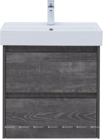 Тумба с раковиной Aquanet Nova Lite 60 дуб серый (2 ящика) 