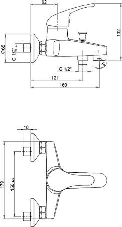 Смеситель для ванны Paini Creta 42CR111CAKM Хром 