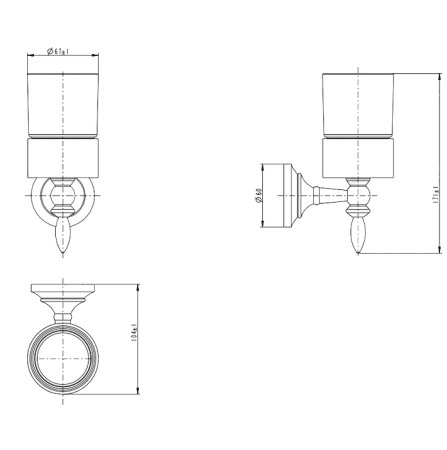 Стакан для зубных щеток Melana MLN-820010 Хром Золото 