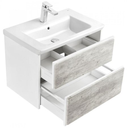 Тумба под раковину Roca Ronda 70 ZRU9303003 подвесная Бетон Белый матовый 
