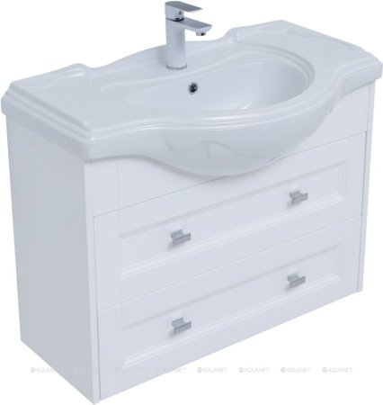 Тумба с раковиной Aquanet Монте 85 белый матовый 