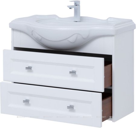 Тумба с раковиной Aquanet Монте 85 белый матовый 