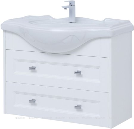 Тумба с раковиной Aquanet Монте 85 белый матовый 