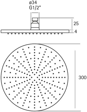 Верхний душ Cisal Xion DS016420D1 Нержавеющая сталь 