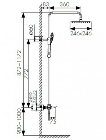 Душевая система Kaiser Cezar 05282 с термостатом Хром 