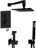 Душевой комплект Paffoni Ringo KITZRIN018NO/M из душевой системы с гигиеническим душем Черный матовый