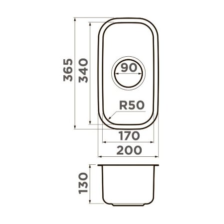 Мойка кухонная Omoikiri Omi 20 U-IN нержавеющая сталь 