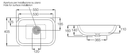 Раковина Hatria Happy Hour 17.00 