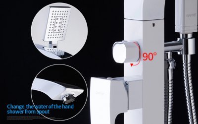 Смеситель для ванной Gappo G3007-8 Белый / Хром 