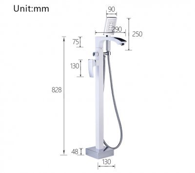 Смеситель для ванной Gappo G3007-8 Белый / Хром 