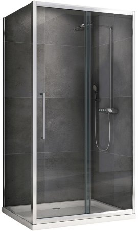 Душевой уголок Abber Schwarzer Diamant 100x75 AG30100H-S75 профиль Хром стекло прозрачное 